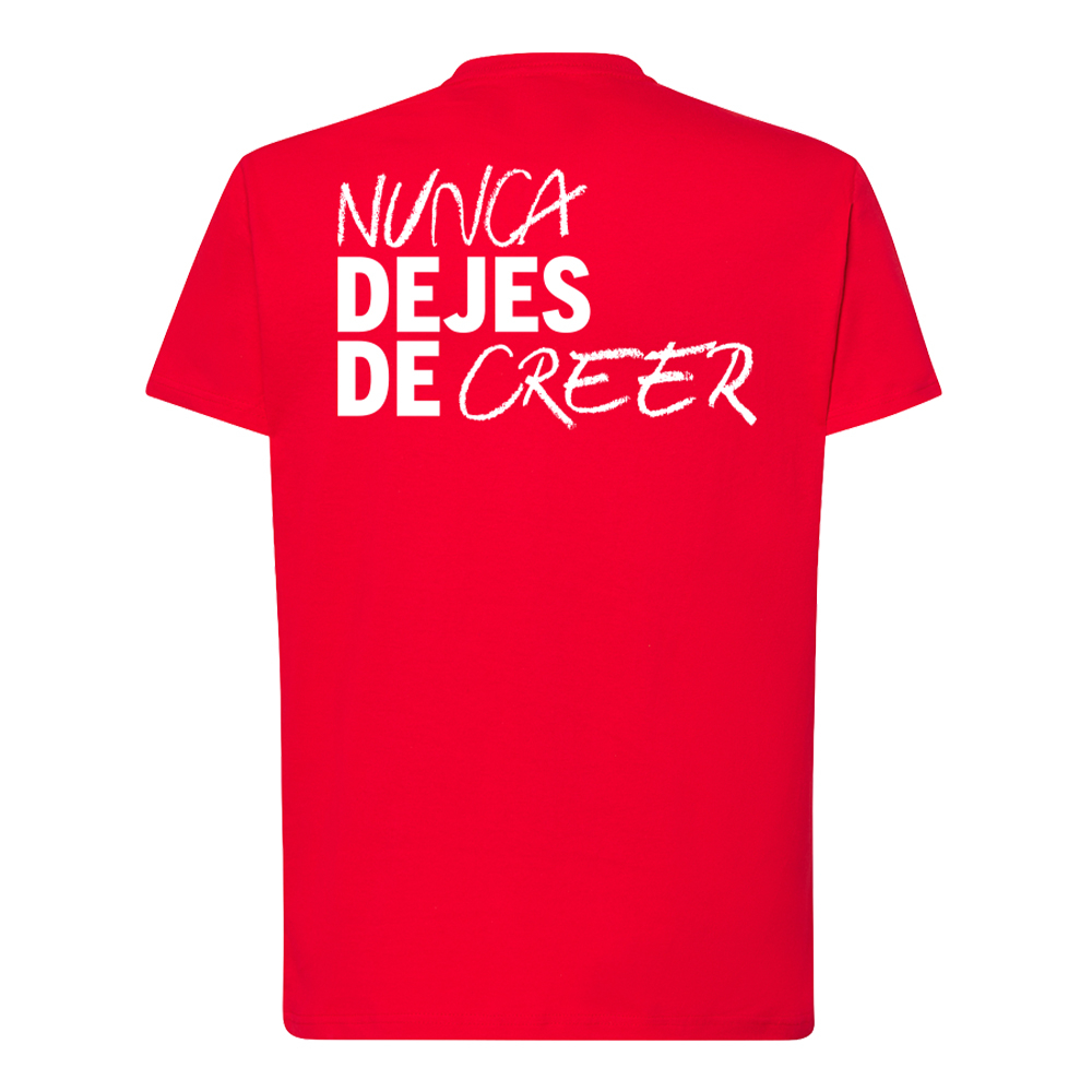 CAMISETA NUNCA DEJES DE CREER ROJA image number null