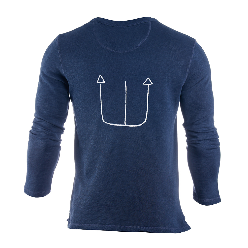 SUDADERA TRIDENTE NEPTUNO BASQUIAT AZUL MARINO image number null