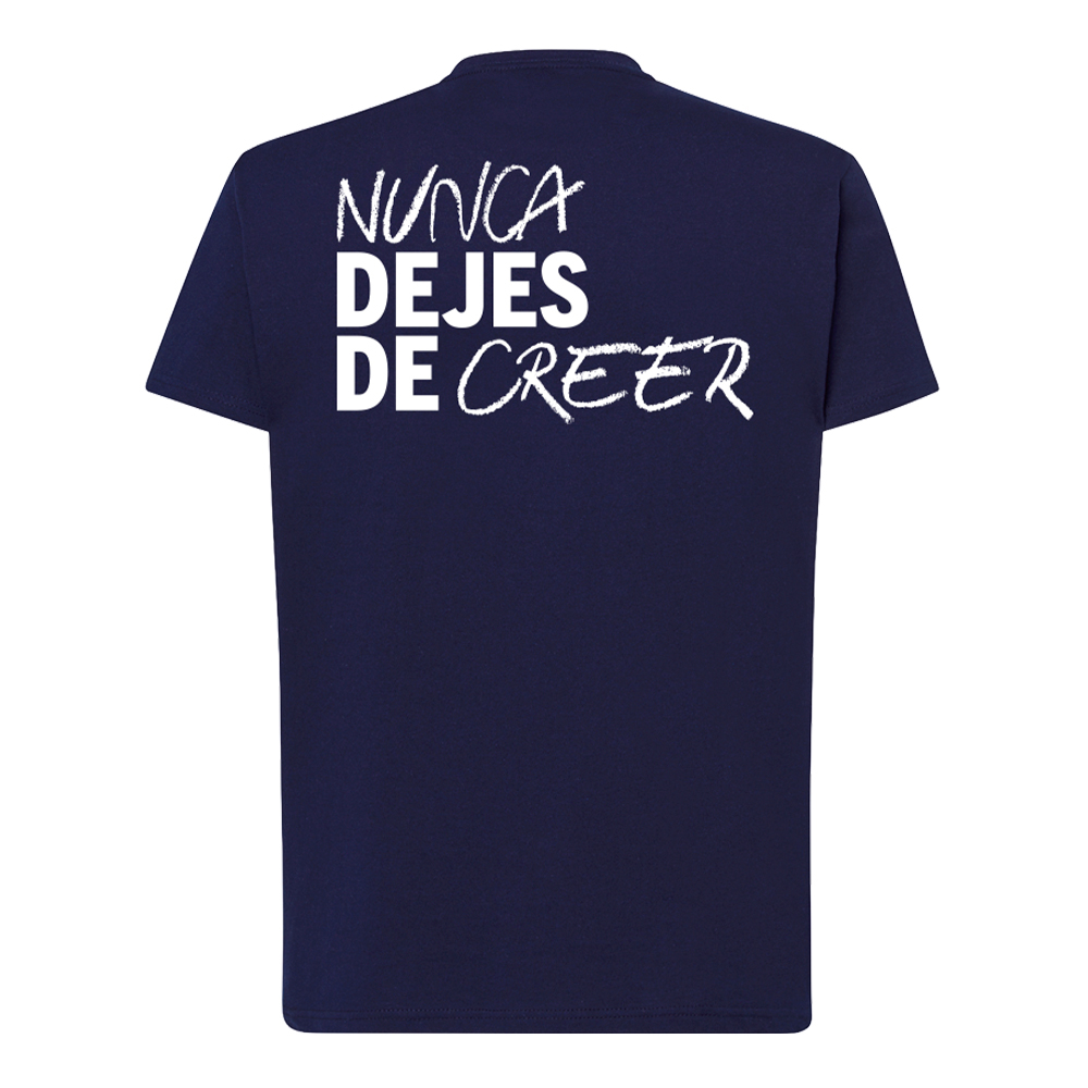 CAMISETA NUNCA DEJES DE CREER AZUL MARINO NIÑO image number null